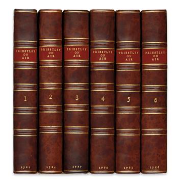 SCIENCE  PRIESTLEY, JOSEPH. Experiments and Observations on . . . Air [with continuation]. 6 vols. Vd + Philosophical Empiricism. 1775